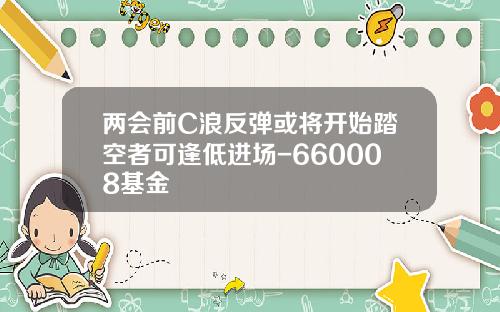 两会前C浪反弹或将开始踏空者可逢低进场-660008基金