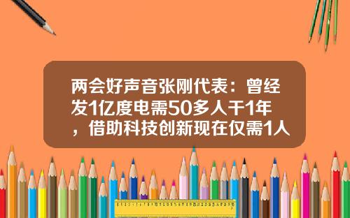 两会好声音张刚代表：曾经发1亿度电需50多人干1年，借助科技创新现在仅需1人-50度两会酒多少钱一瓶