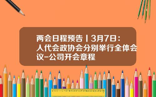 两会日程预告丨3月7日：人代会政协会分别举行全体会议-公司开会章程