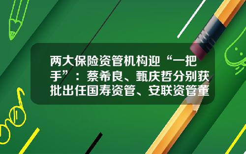 两大保险资管机构迎“一把手”：蔡希良、甄庆哲分别获批出任国寿资管、安联资管董事长-中国人寿资产管理有限公司
