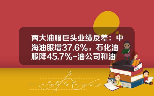 两大油服巨头业绩反差：中海油服增37.6%，石化油服降45.7%-油公司和油服公司