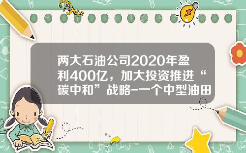 两大石油公司2020年盈利400亿，加大投资推进“碳中和”战略-一个中型油田估值是多少