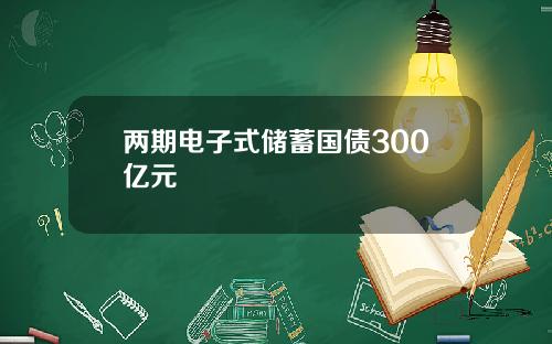两期电子式储蓄国债300亿元