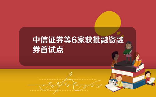 中信证券等6家获批融资融券首试点