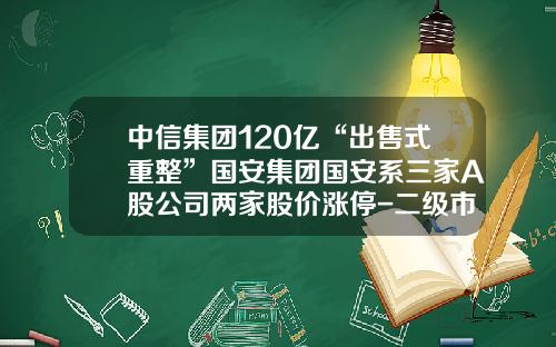 中信集团120亿“出售式重整”国安集团国安系三家A股公司两家股价涨停-二级市场收购上市公司