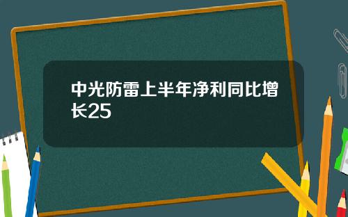 中光防雷上半年净利同比增长25
