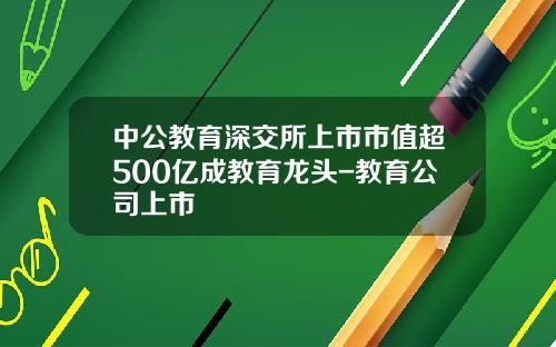 中公教育深交所上市市值超500亿成教育龙头-教育公司上市