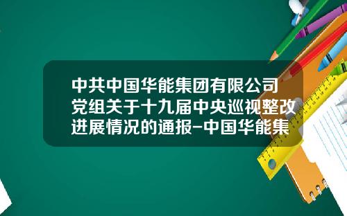 中共中国华能集团有限公司党组关于十九届中央巡视整改进展情况的通报-中国华能集团公司财务报告