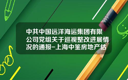 中共中国远洋海运集团有限公司党组关于巡视整改进展情况的通报-上海中鉴房地产估价有限公司