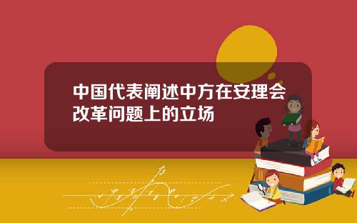 中国代表阐述中方在安理会改革问题上的立场