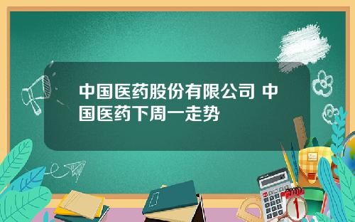 中国医药股份有限公司 中国医药下周一走势