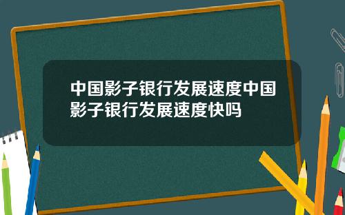 中国影子银行发展速度中国影子银行发展速度快吗