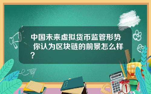 中国未来虚拟货币监管形势 你认为区块链的前景怎么样？