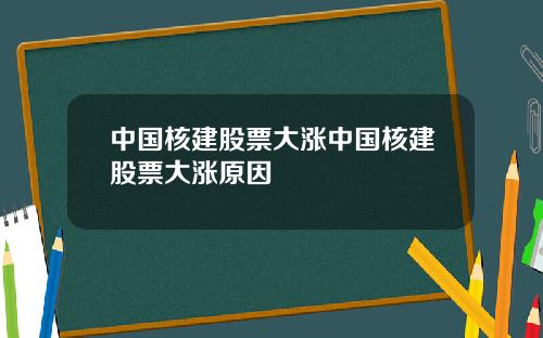 中国核建股票大涨中国核建股票大涨原因