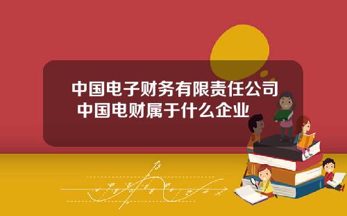 中国电子财务有限责任公司 中国电财属于什么企业