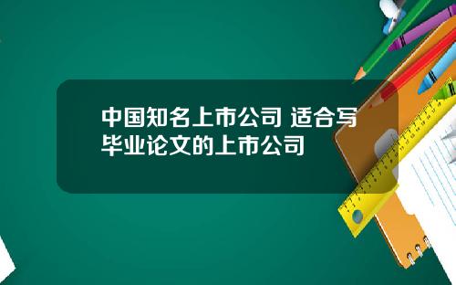 中国知名上市公司 适合写毕业论文的上市公司