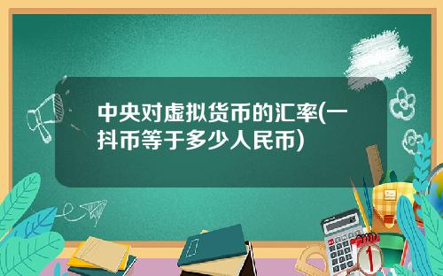 中央对虚拟货币的汇率(一抖币等于多少人民币)