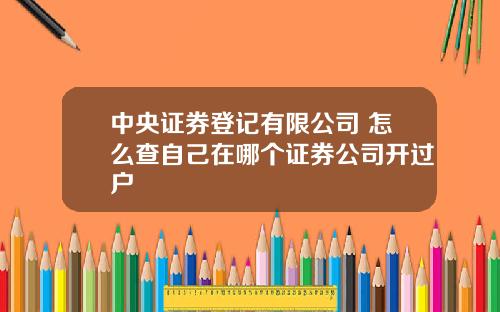 中央证券登记有限公司 怎么查自己在哪个证券公司开过户