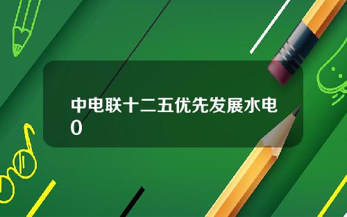 中电联十二五优先发展水电0