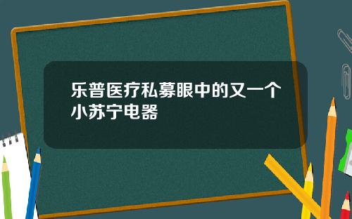 乐普医疗私募眼中的又一个小苏宁电器