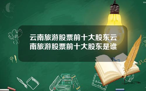 云南旅游股票前十大股东云南旅游股票前十大股东是谁