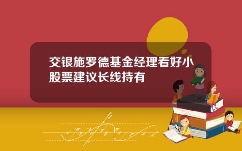交银施罗德基金经理看好小股票建议长线持有