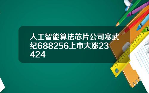 人工智能算法芯片公司寒武纪688256上市大涨23424