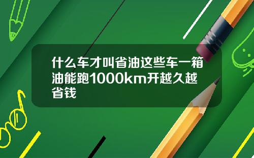 什么车才叫省油这些车一箱油能跑1000km开越久越省钱