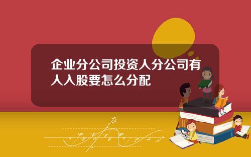 企业分公司投资人分公司有人入股要怎么分配