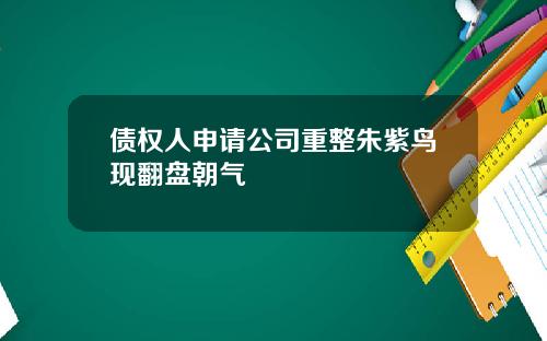债权人申请公司重整朱紫鸟现翻盘朝气