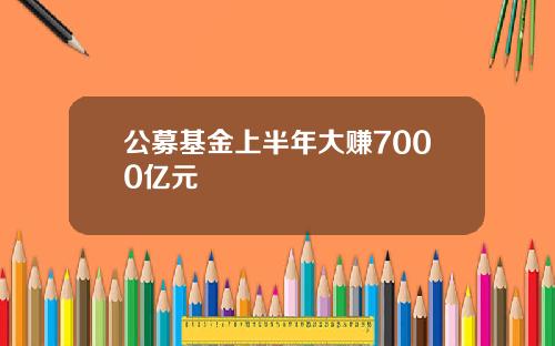 公募基金上半年大赚7000亿元