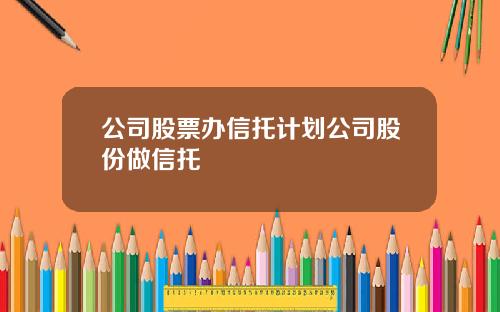 公司股票办信托计划公司股份做信托