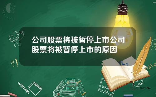 公司股票将被暂停上市公司股票将被暂停上市的原因