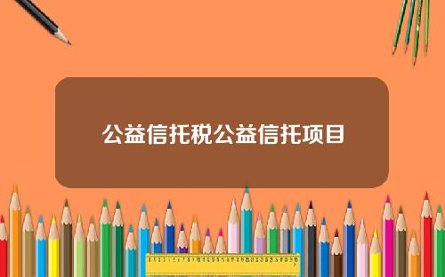 公益信托税公益信托项目