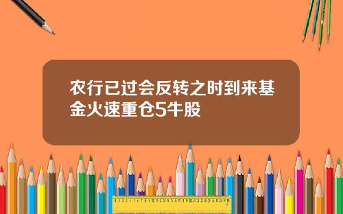 农行已过会反转之时到来基金火速重仓5牛股