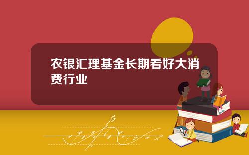 农银汇理基金长期看好大消费行业