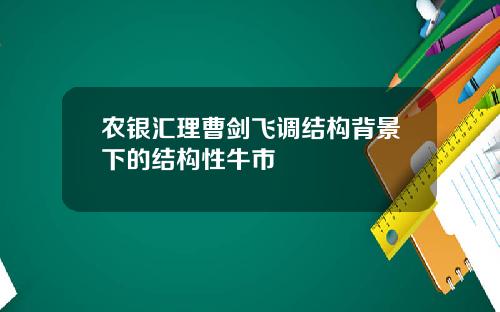 农银汇理曹剑飞调结构背景下的结构性牛市