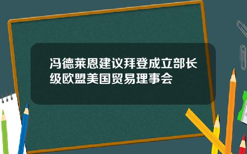 冯德莱恩建议拜登成立部长级欧盟美国贸易理事会