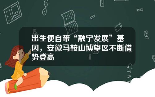 出生便自带“融宁发展”基因，安徽马鞍山博望区不断借势登高