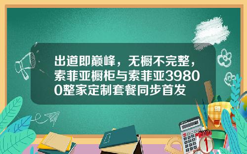 出道即巅峰，无橱不完整，索菲亚橱柜与索菲亚39800整家定制套餐同步首发