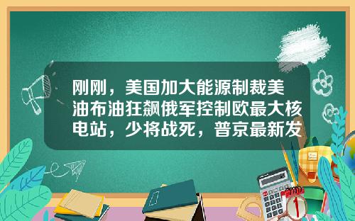 刚刚，美国加大能源制裁美油布油狂飙俄军控制欧最大核电站，少将战死，普京最新发声