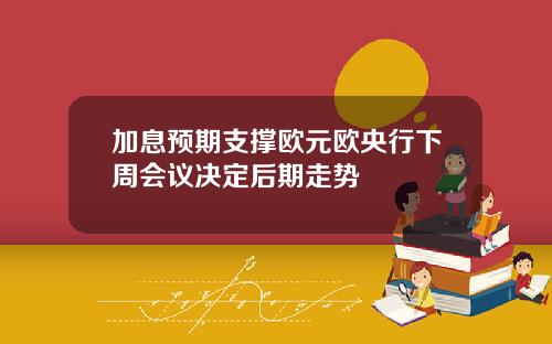 加息预期支撑欧元欧央行下周会议决定后期走势