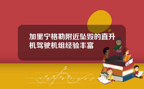 加里宁格勒附近坠毁的直升机驾驶机组经验丰富