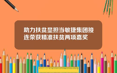 助力扶贫显担当敏捷集团接连荣获精准扶贫两项嘉奖