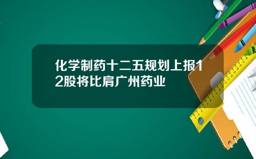 化学制药十二五规划上报12股将比肩广州药业