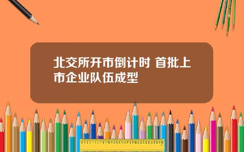 北交所开市倒计时 首批上市企业队伍成型