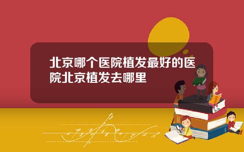 北京哪个医院植发最好的医院北京植发去哪里