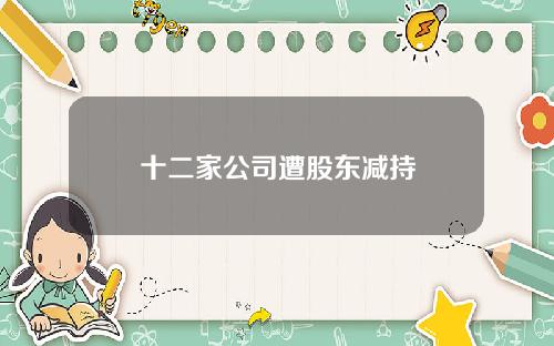 十二家公司遭股东减持