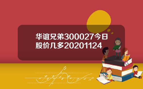 华谊兄弟300027今日股价几多20201124