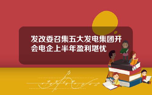 发改委召集五大发电集团开会电企上半年盈利堪忧
